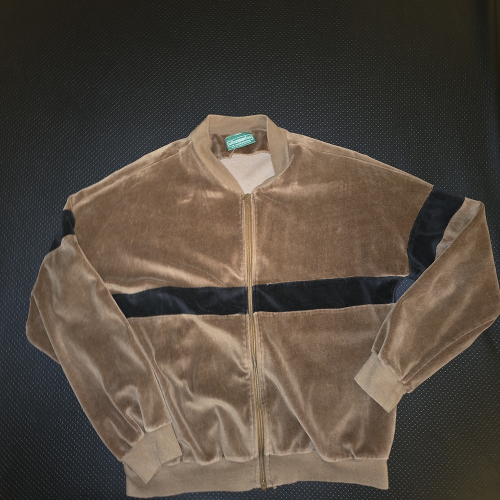 Vintage Brown and Black Velour Jacket